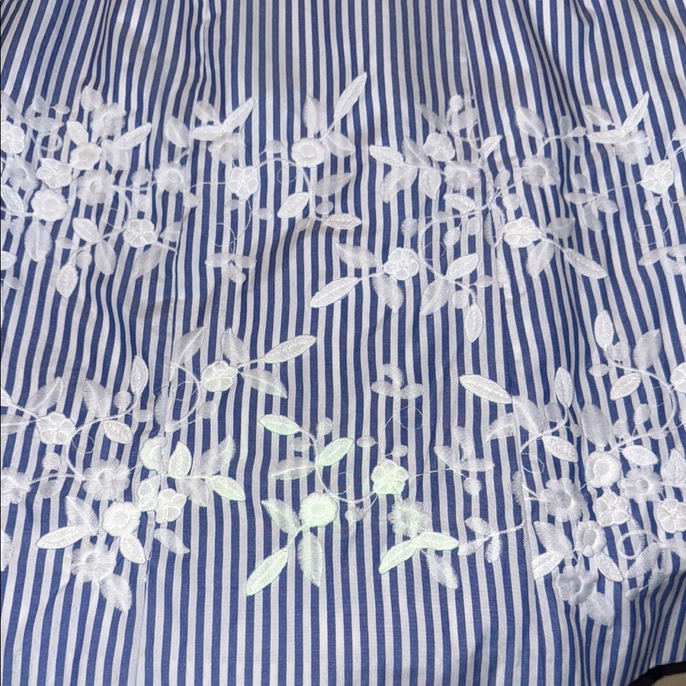 Talbot Blue and White Striped Dress with Floral Design - Picture 6 of 6
